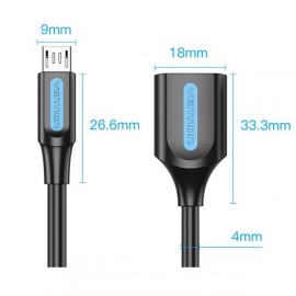 Кабель для компьютера Vention OTG USB 2.0 AF/micro B 5pin 0,15м (CCUBB)