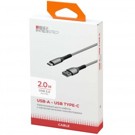 Кабель USB Type-C InterStep USB3.0 2м, Silver