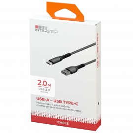 Кабель USB Type-C InterStep USB3.0 2м, Dark Grey 