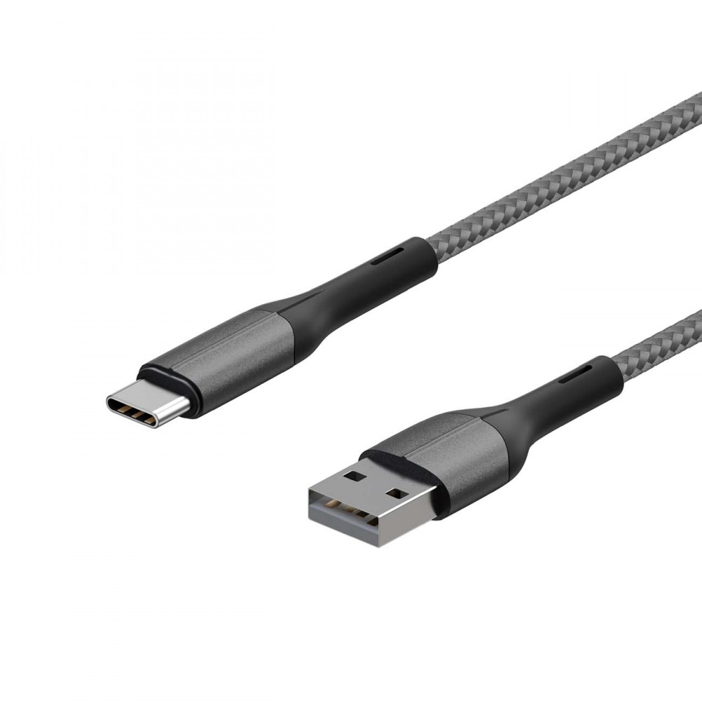 Кабель USB Type-C InterStep USB2.0 0,6м, Dark Grey