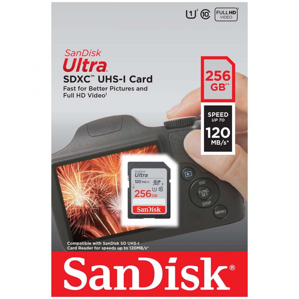 Карта памяти SDHC SanDisk Ultra 256GB SDXC (SDSDUN4-256G-GN6IN)