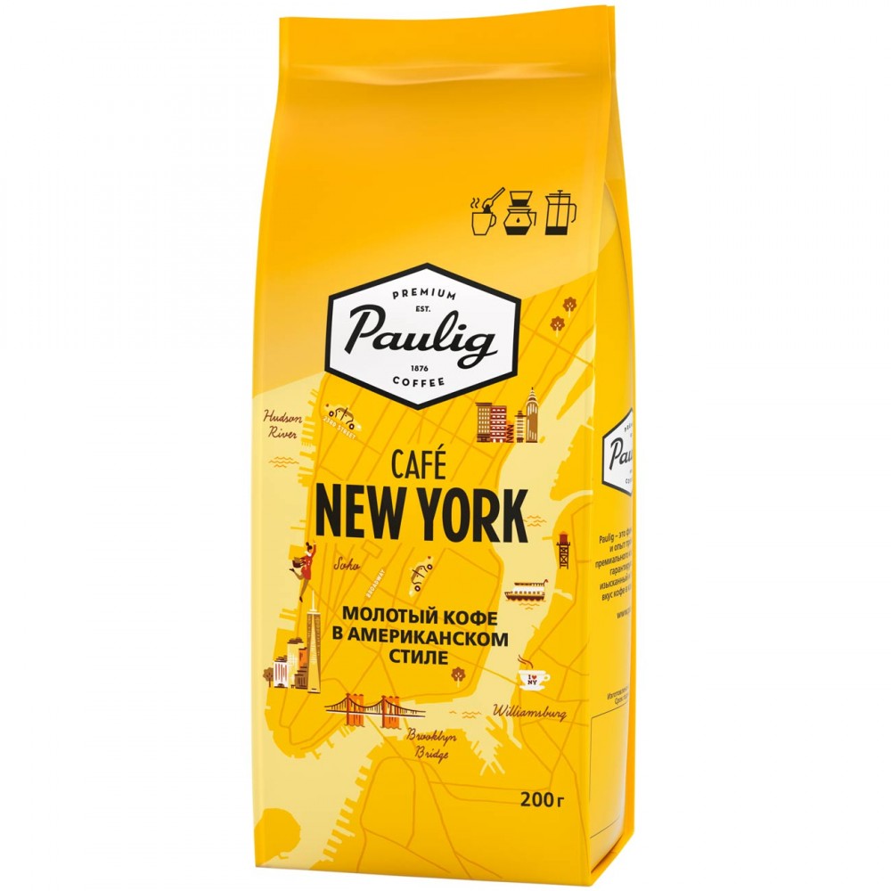 Кофе молотый Paulig City Coffees Cafe New York ground 200g