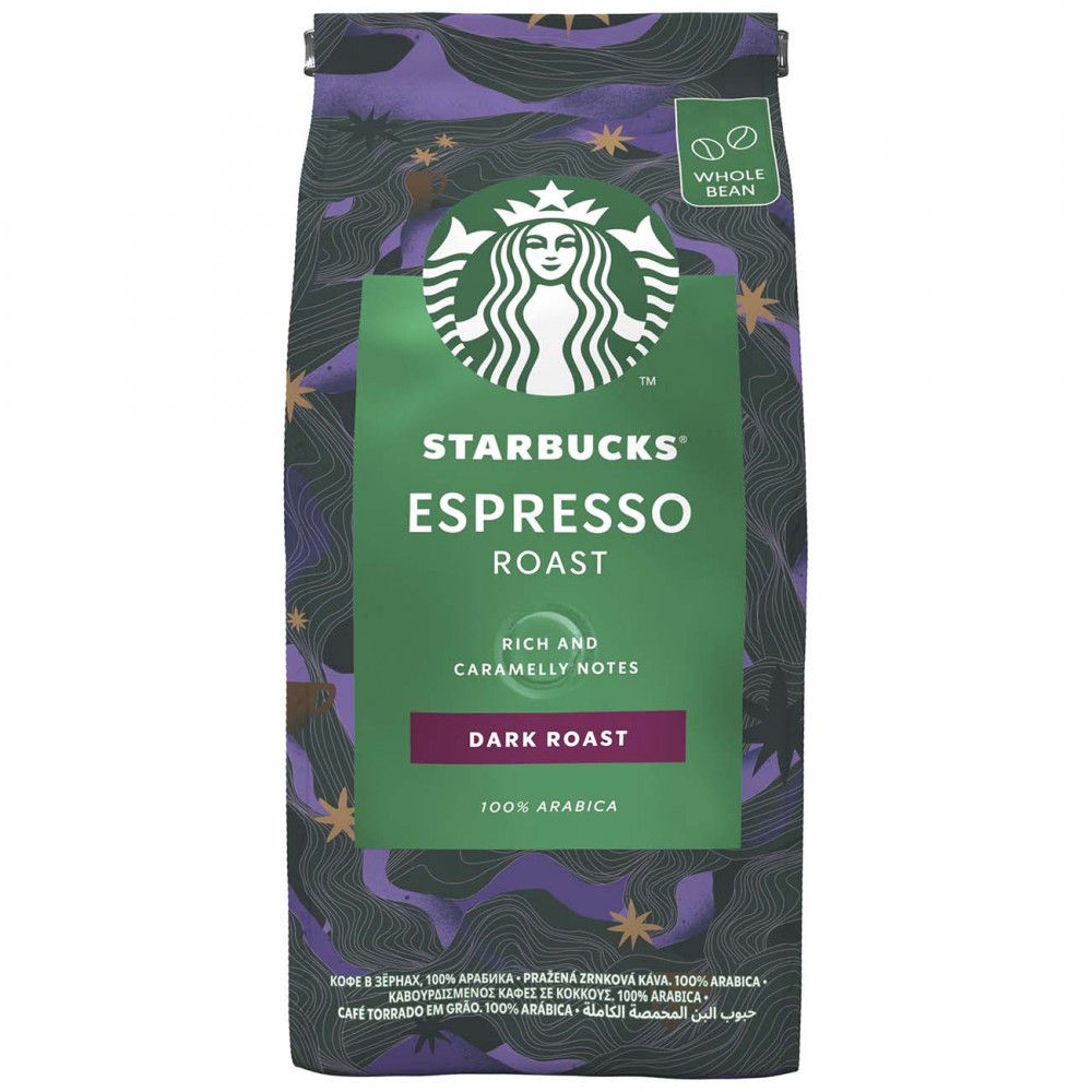 Кофе в зернах Starbucks Espresso Roast тёмная обжарка, 200 г