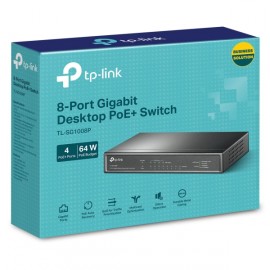 Коммутатор TP-Link TL-SG1008P, активный PoE, 8 портов 1000 Мбит/с