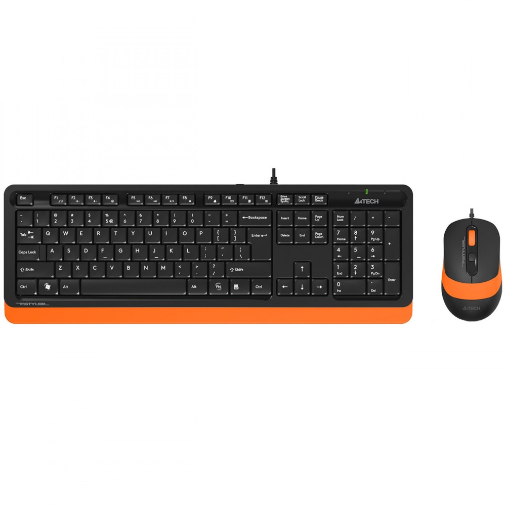 Комплект клавиатура+мышь A4Tech FStyler F1010 Black/Orange