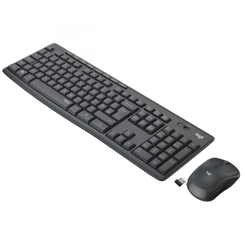 Комплект клавиатура+мышь Logitech Wireless MK295 Silent Combo Graphite (920-009807)