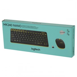 Комплект клавиатура+мышь Logitech MK240 Nano Black