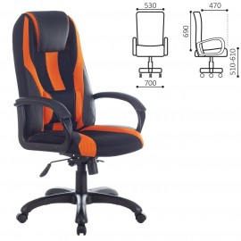 Кресло компьютерное Brabix PREMIUM Rapid GM-102 черное/оранж