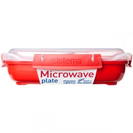 Контейнер для микроволновой печи Sistema Microwave Plate 880мл Red (1105)