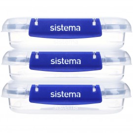 Контейнер для продуктов Sistema 881643 набор для сэндвичей 520 мл (3шт) синий