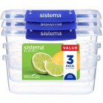 Контейнер для продуктов Sistema 881613 набор (3шт) 1л синий