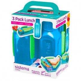 Контейнер для продуктов Sistema 3 Pack Lunch 475мл Blue (1595) 