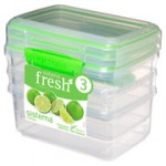 Контейнер для продуктов Sistema 3 Pack Fresh 1л Lime Green (951613)