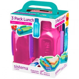 Контейнер для продуктов Sistema 3 Pack Lunch 475мл Red (1595) 