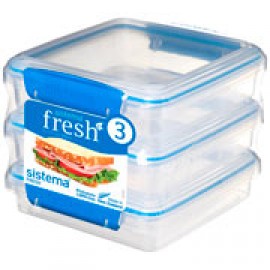 Контейнер для продуктов Sistema Sandwich 3 Pack Fresh 450мл Marine Blue (921643)