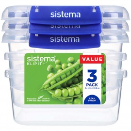 Контейнер для продуктов Sistema 881630 набор (3шт) 1,15л синий