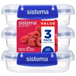 Контейнер для продуктов Sistema 881523 набор (3шт) 180мл синий