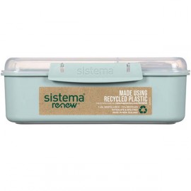 Контейнер для продуктов Sistema RENEW со съемн.разделителями 1,65л Green (581690)