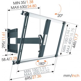 Кронштейн для ТВ наклонно-поворотный Vogel's THIN 545 Black