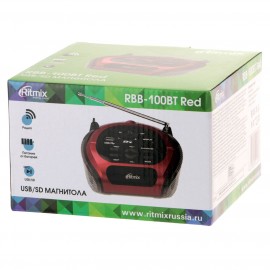 Магнитола Ritmix RBB-100BT Red/Black