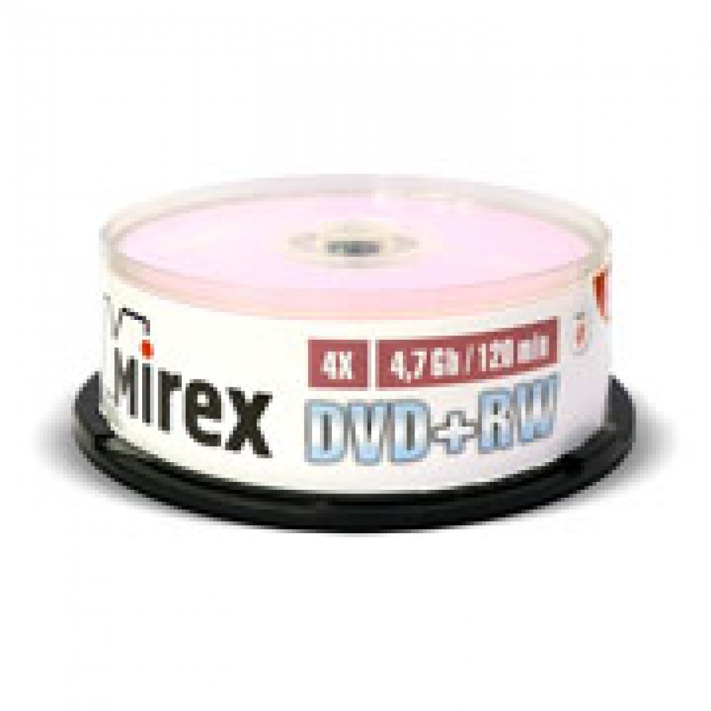 DVD+RW диск Mirex 4.7Gb 4x Cake Box 25 шт. (202592)