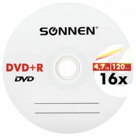 DVD+R диск Sonnen 4,7GB 16x Cake Box 25шт (513532)