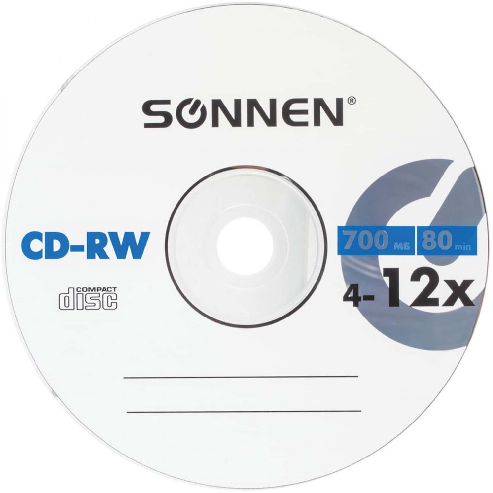 CD-RW диск Sonnen 700Mb 4-12x Bulk 50шт.