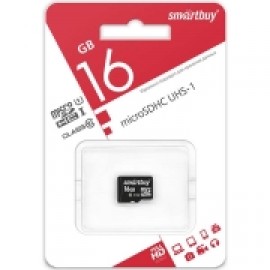 Карта памяти MicroSD Smartbuy 16GB Сlass 10 UHS-I (SB16GBSDCL10-00)