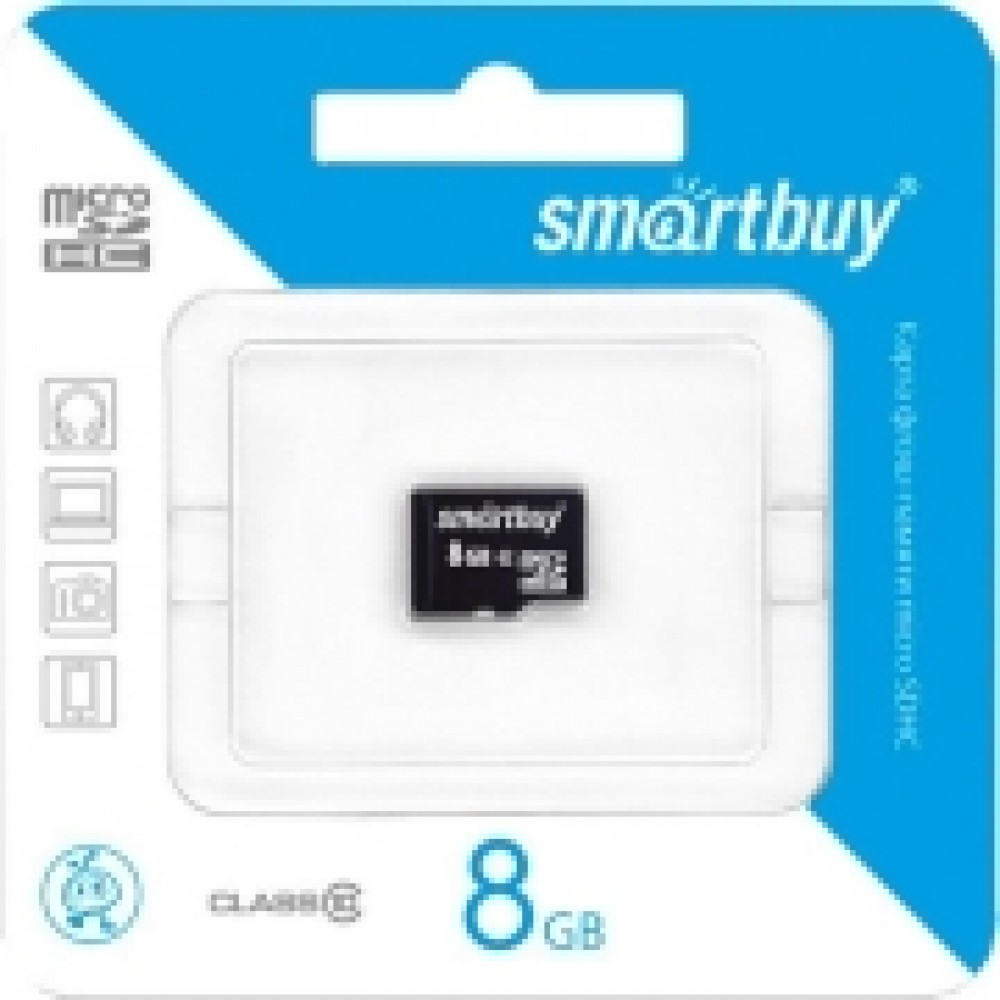 Карта памяти MicroSD Smartbuy 8GB Сlass 10 (SB8GBSDCL10-00)