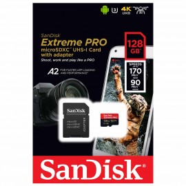 Карта памяти MicroSD SanDisk 128GB ExtremePro UHS-I U3 V30 SDSQXCY-128G-GN6MA