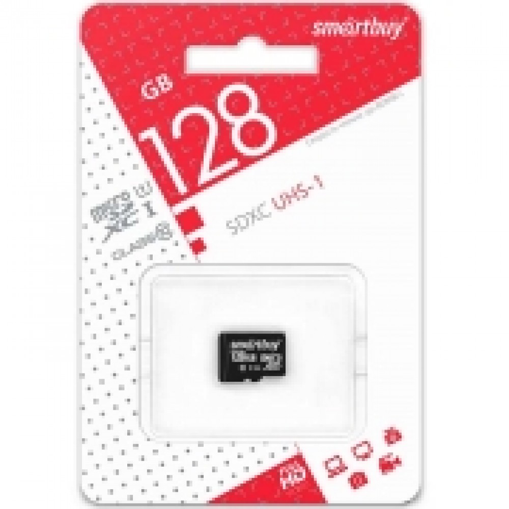 Карта памяти MicroSD Smartbuy 128GB Class 10 UHS-1 (SB128GBSDCL10-00)