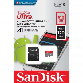 Карта памяти MicroSD SanDisk Ultra 512GB UHS-I + адаптер (SDSQUA4-512G-GN6MA)