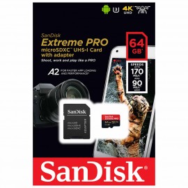 Карта памяти MicroSD SanDisk 64GB ExtremePro UHS-I U3 V30 (SDSQXCY-064G-GN6MA) 