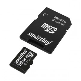 Карта памяти MicroSD Smartbuy 512GB Class 10 UHS-1 SD-адапт. (SB512GBSDCL10-01)