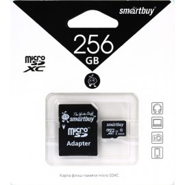 Карта памяти MicroSD Smartbuy 256GB Class 10 UHS-1 SD-адапт. (SB256GBSDCL10-01)