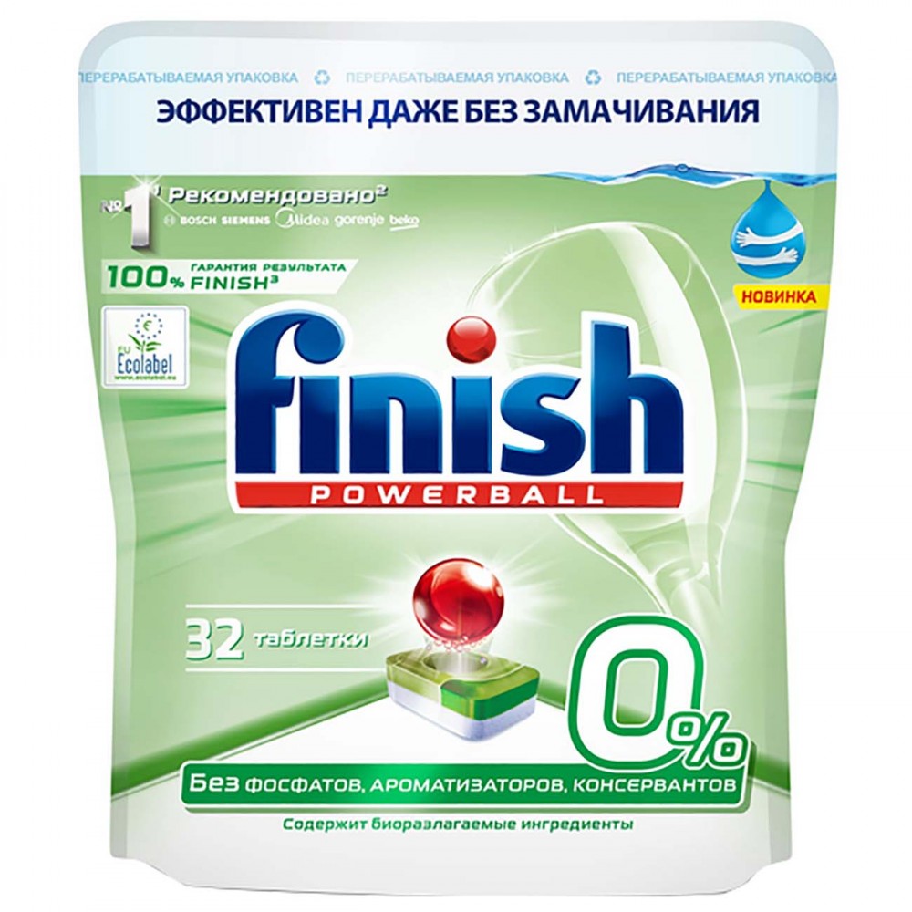 Моющее средство для посудомоечной машины Finish 0% 32 таб. (3190521)