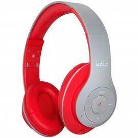 Наушники накладные Bluetooth QUB STN-260 Grey/Red