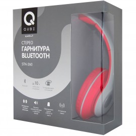 Наушники накладные Bluetooth QUB STN-260 Grey/Red 