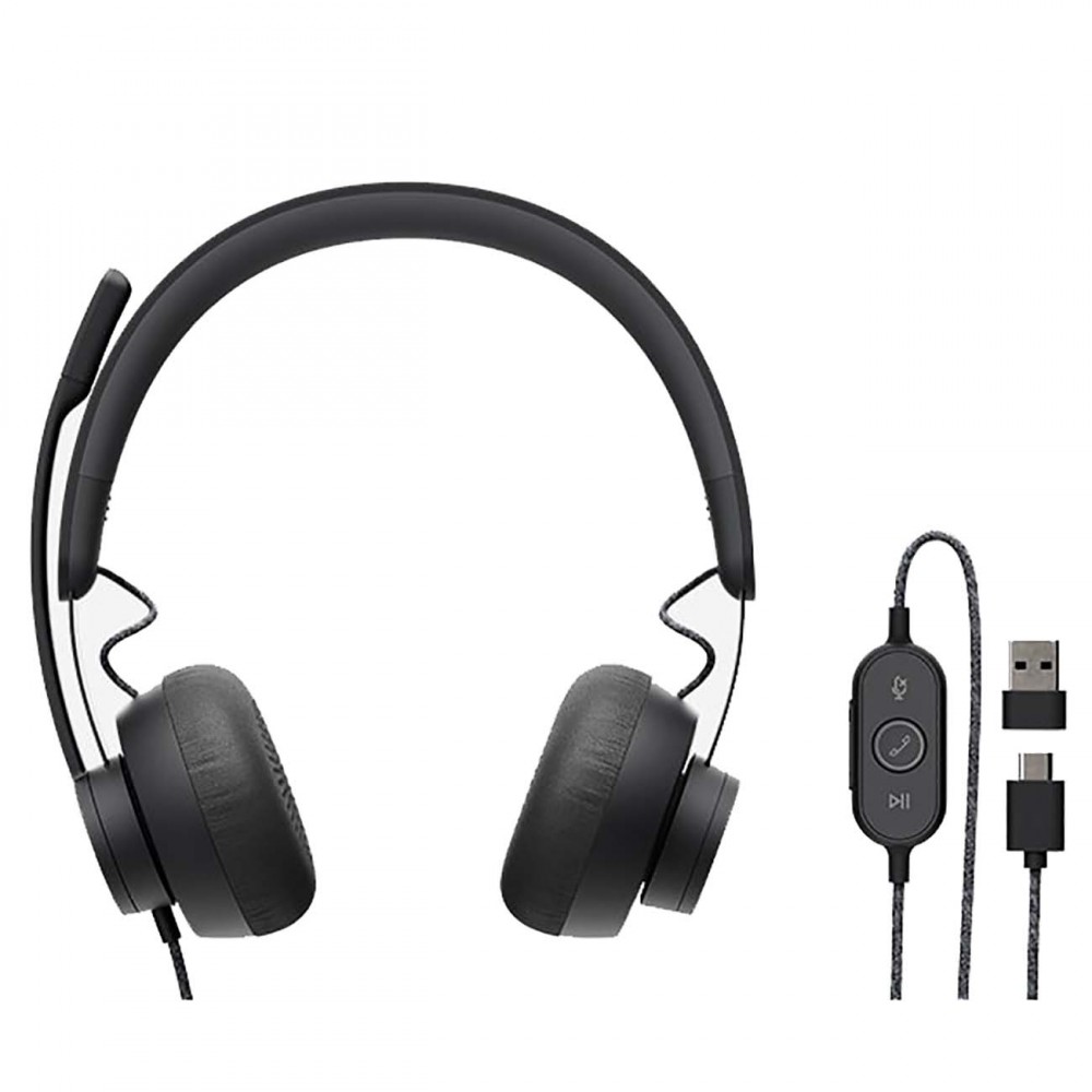 Компьютерная гарнитура Logitech Zone Wired UC Graphite (981-000875)