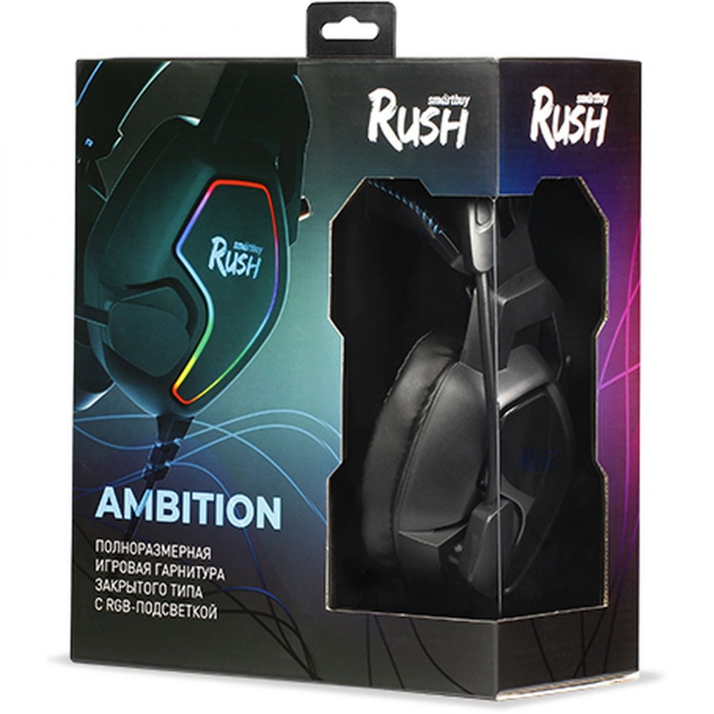 Игровые наушники Smartbuy RUSH AMBITION, RGB Black/Blue (SBHG-6100)