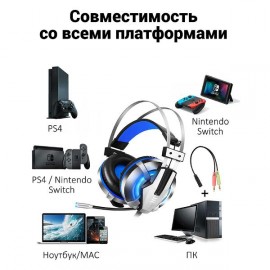 Игровые наушники EKSA E800 синий