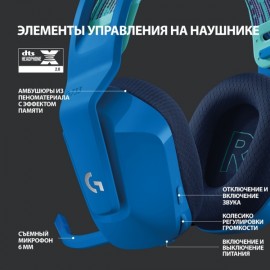 Игровые наушники Logitech G733 Lightspeed Blue