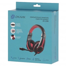 Игровые наушники Oklick HS-L200 Black/Red (Y-819)