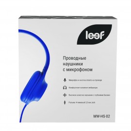 Наушники накладные Leef MW-HS-02-blue