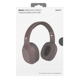 Наушники накладные Bluetooth Pero PWH-BH04BR Brown