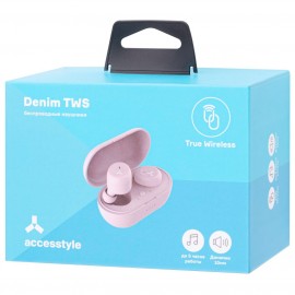 Наушники True Wireless Accesstyle Denim TWS Pink