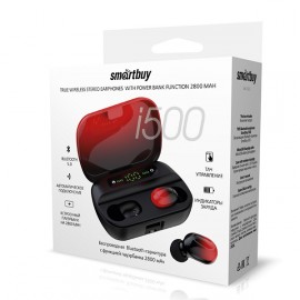 Наушники True Wireless Smartbuy i500, BT5.0 Black/Red (SBH-3023)