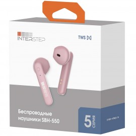 Наушники True Wireless InterStep Twin Buds Pink (SBH-550)