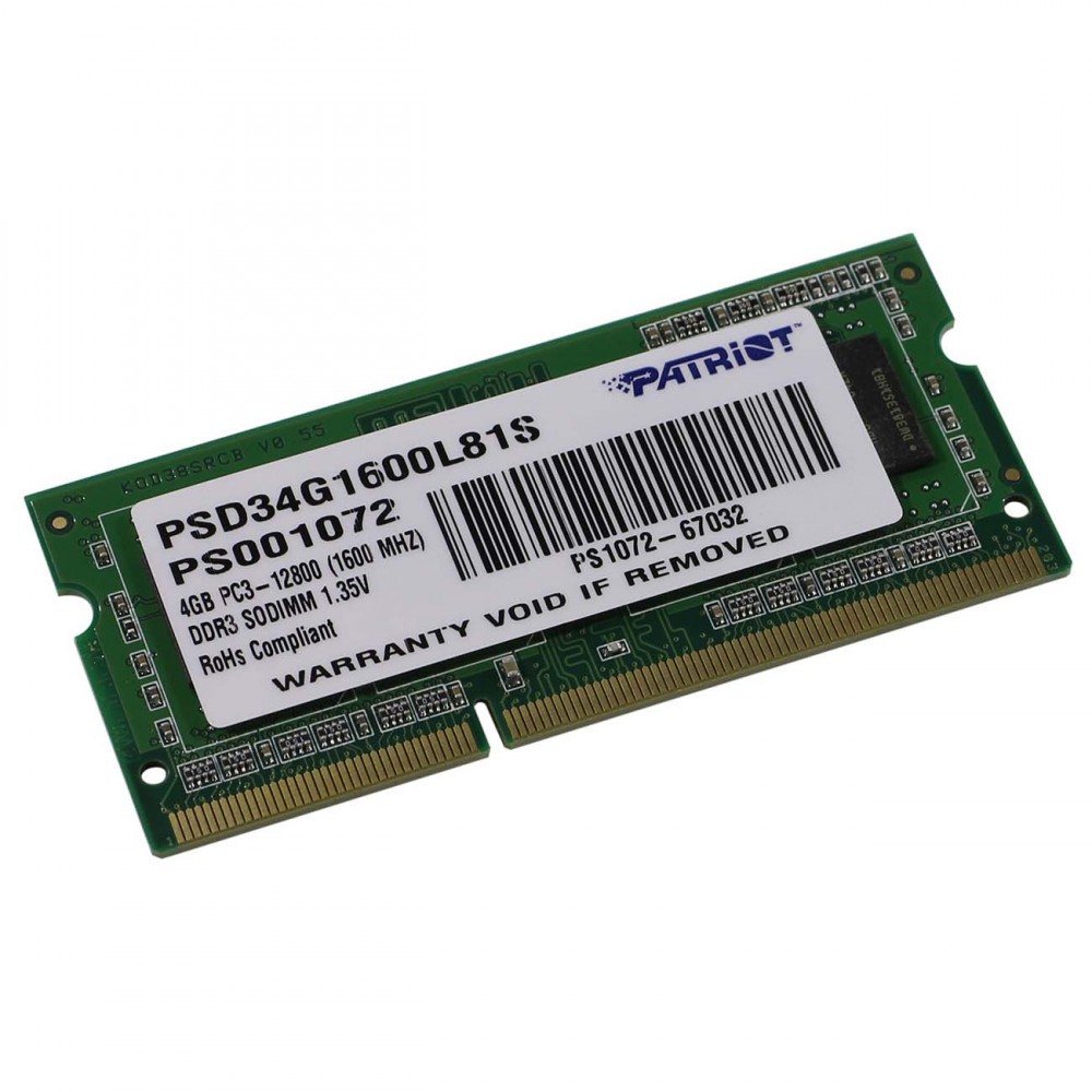 Оперативная память Patriot 4GB Signature DDR3 1600Mhz (PSD34G1600L81S)