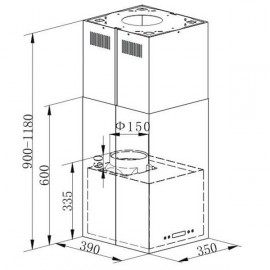 Островная вытяжка Maunfeld Bath Light (Isla) 35 Inox